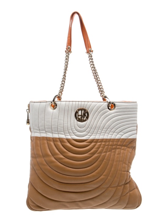 henri bendel Handbags - Henri Bendel Quilted Two- tone lamb skin expandable tote 3 compartment
